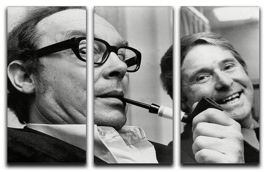 Three-panel canvas print featuring Morecambe and Wise in the 70s, showcasing their iconic comedic style.