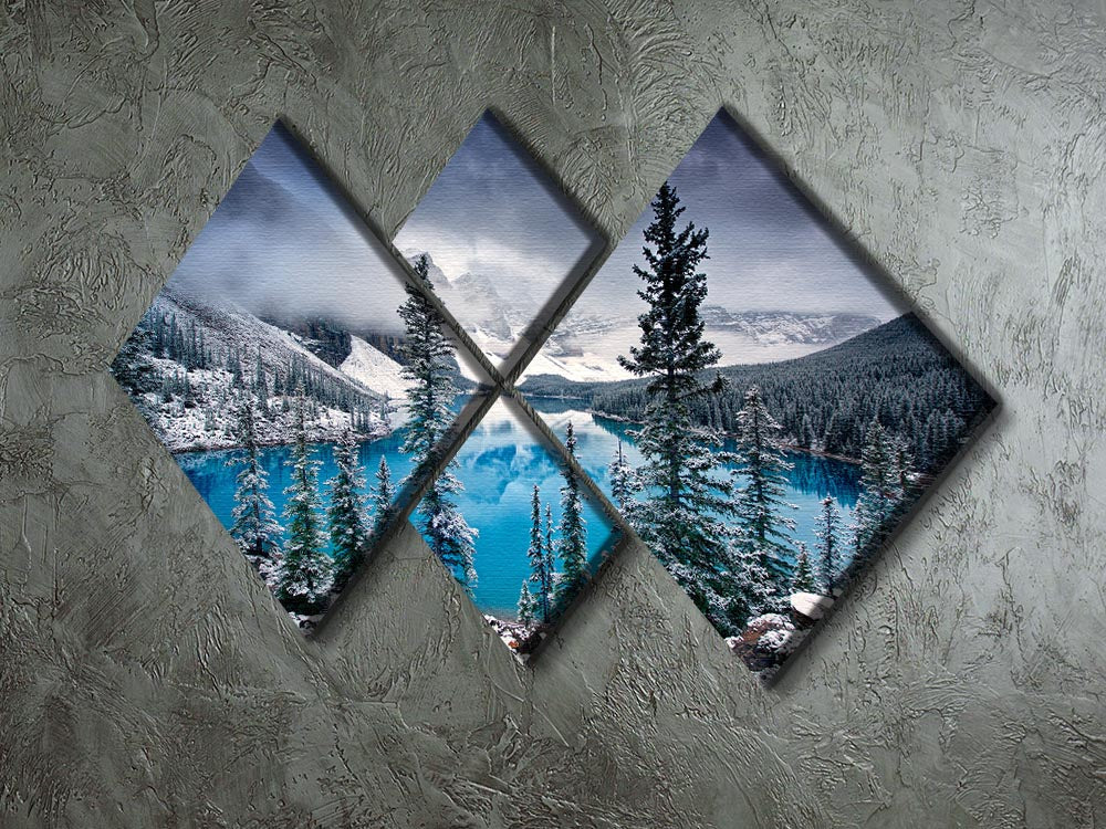 Morning Blues 4 Square Multi Panel Canvas artwork featuring four equal square sections with a harmonious design.
