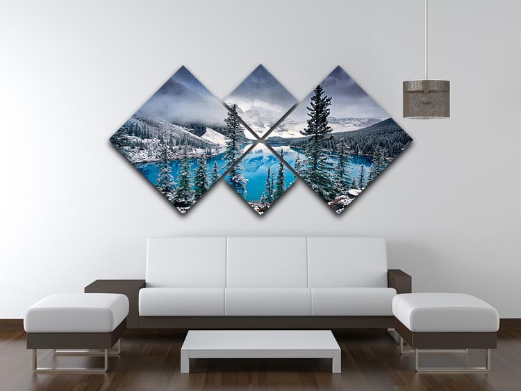 Morning Blues 4 Square Multi Panel Canvas artwork featuring four equal square sections with a harmonious design.