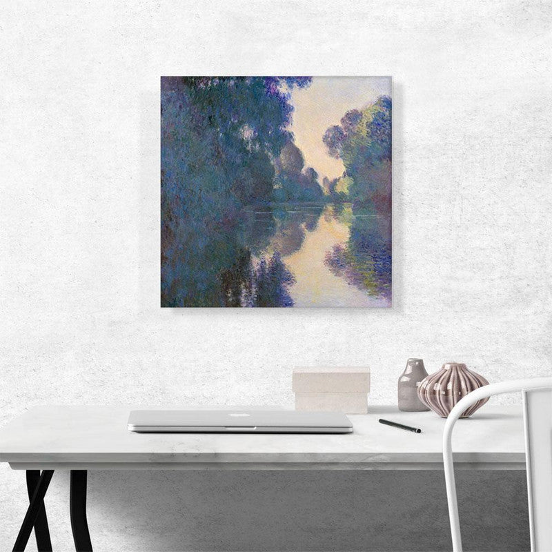 Canvas print of 'Morning on the Seine near Giverny 1897', showcasing serene river landscape with vibrant colors.
