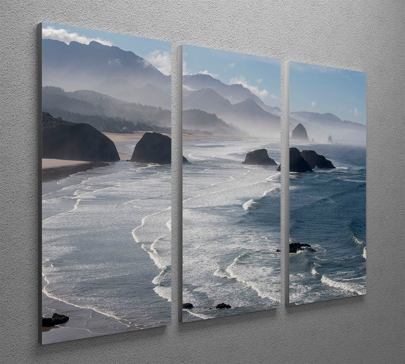 A stunning 3-panel canvas print depicting the Morning View from Ecola Point, showcasing vibrant colors and serene landscapes.