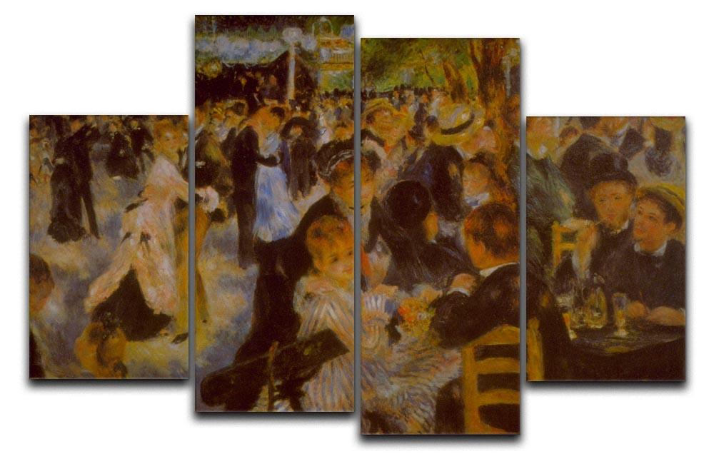 Moulin Galette by Renoir 4 Split Panel Canvas showcasing vibrant colors and dynamic design across four panels.
