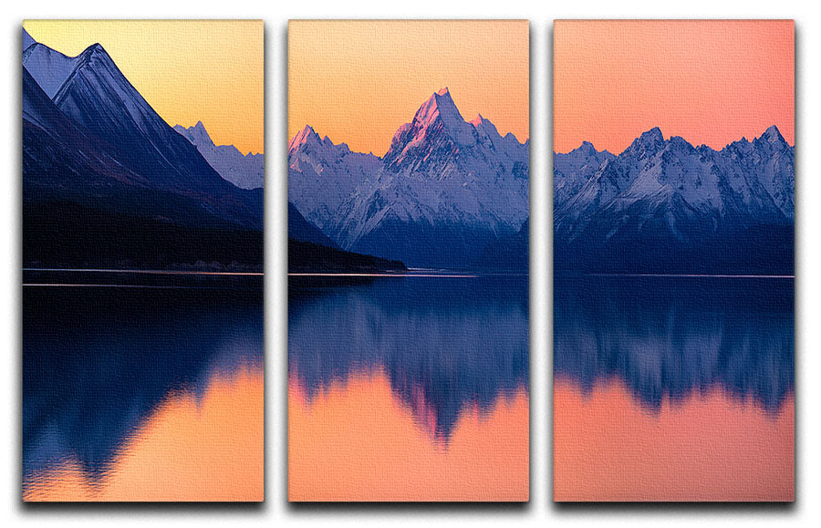 A beautiful 3-panel canvas print depicting Mount Cook in New Zealand, showcasing stunning natural scenery.