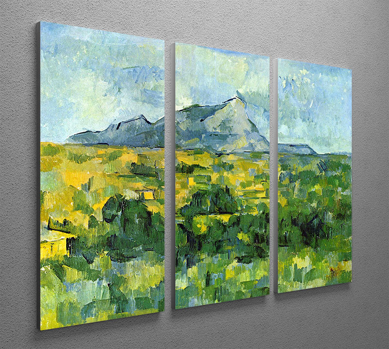 Mount St. Victiore by Cezanne 3-panel canvas print showcasing vibrant colors and intricate details.