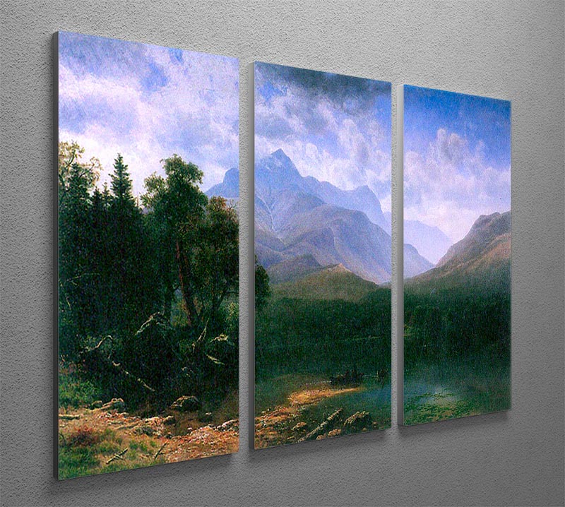 Mt. Washington by Bierstadt 3 Split Panel Canvas Print showcasing stunning mountain scenery in three panels.