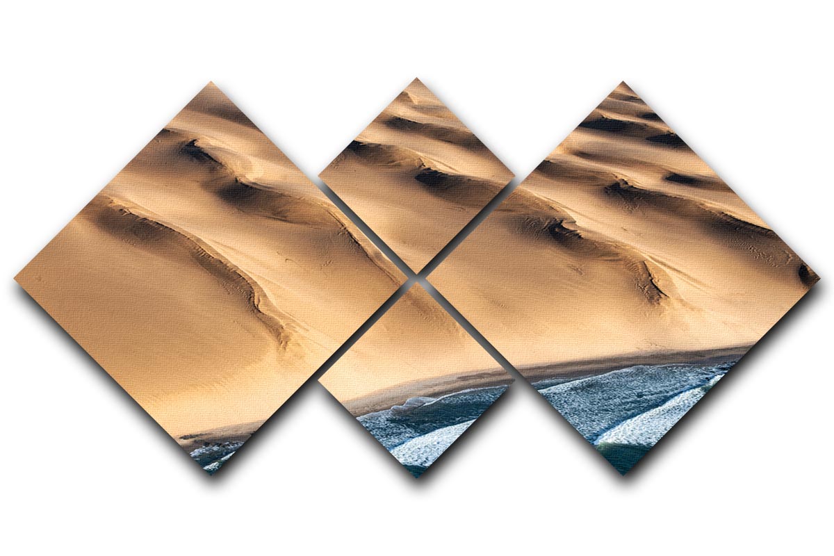 Namib Desert 4 Square Multi Panel Canvas artwork featuring stunning desert landscapes divided into four equal panels.