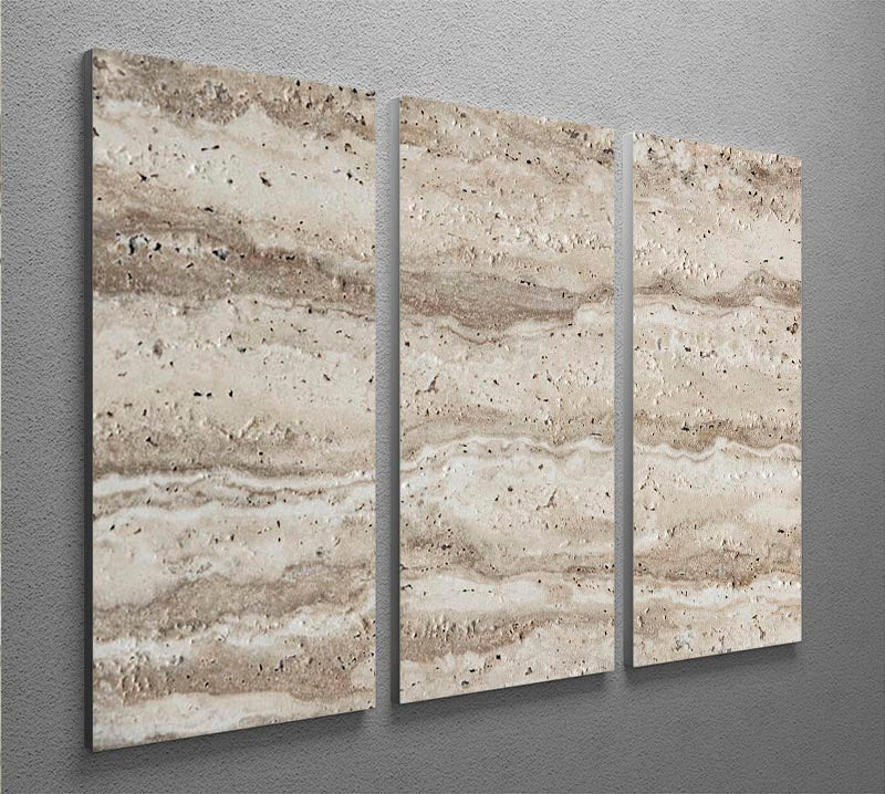 Natural Grey Textured Stone 3 Split Panel Canvas Print showcasing three panels with a sophisticated design.