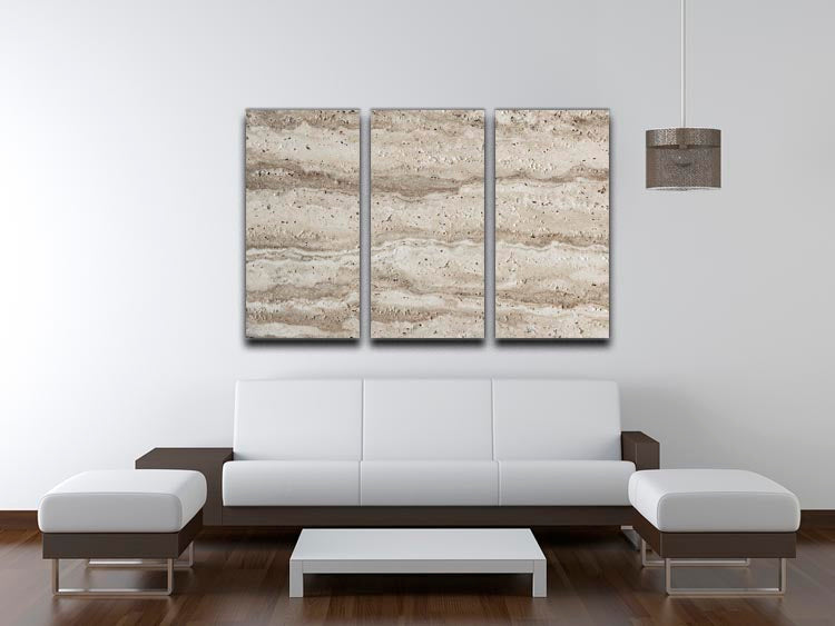 Natural Grey Textured Stone 3 Split Panel Canvas Print showcasing three panels with a sophisticated design.