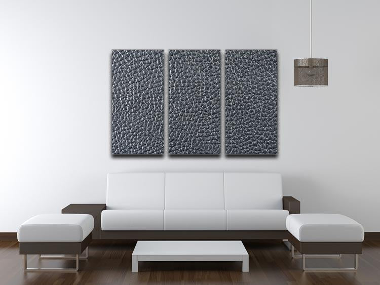 Natural black leather 3-panel canvas print showcasing elegant design for home decor.