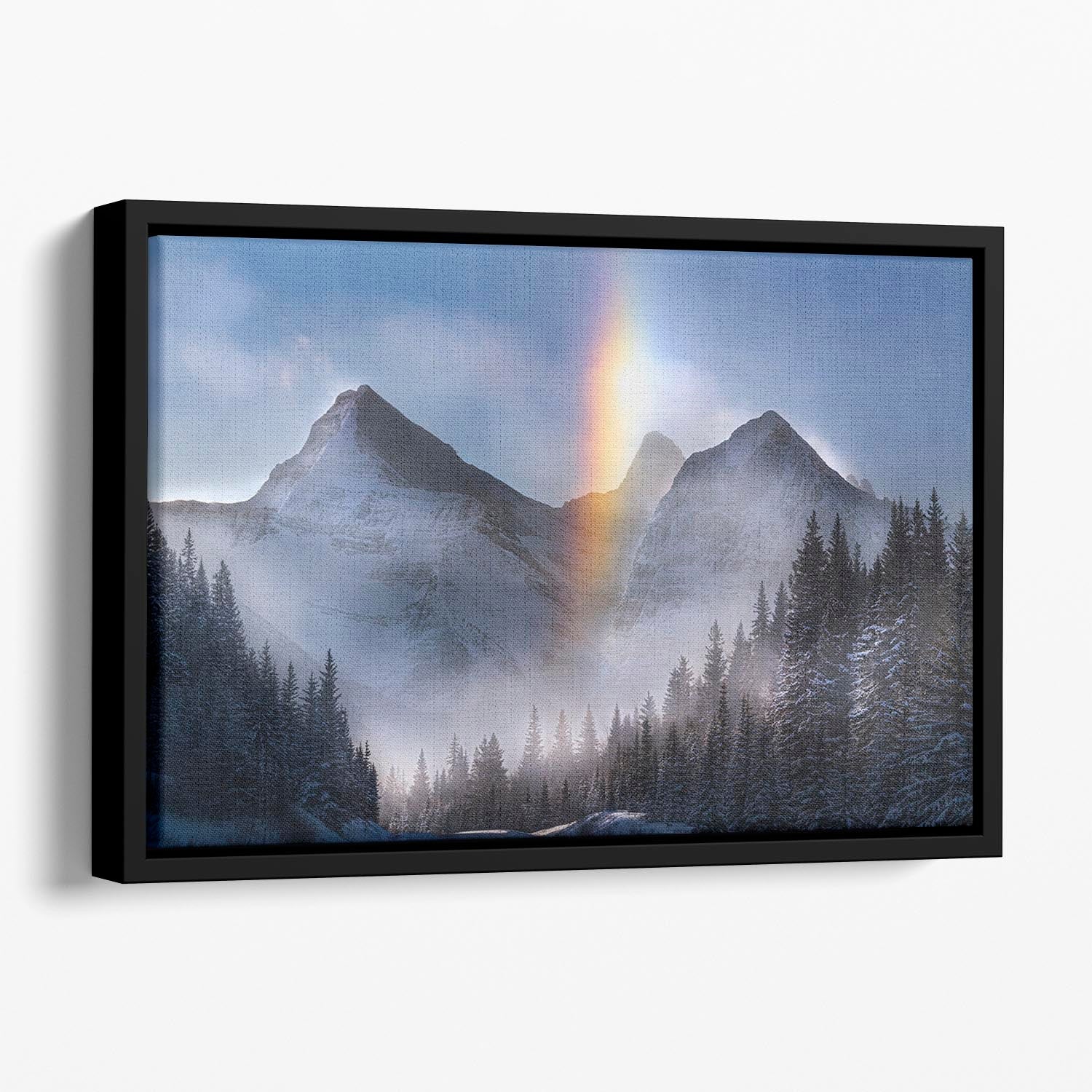 Nature's Dreamscape Floating Framed Canvas featuring vibrant abstract colors in an elegant floating frame, perfect for home decor.