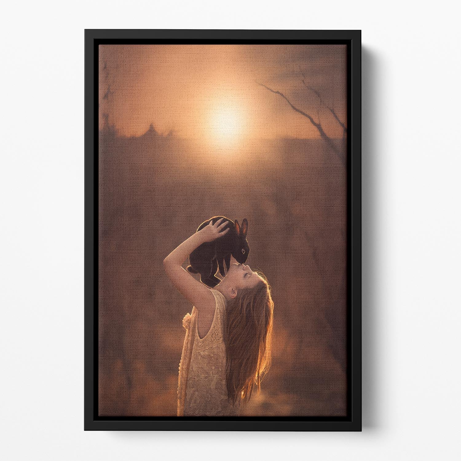 Nearing Spring Floating Framed Canvas featuring vibrant abstract art in an elegant wooden frame, perfect for contemporary home decor.