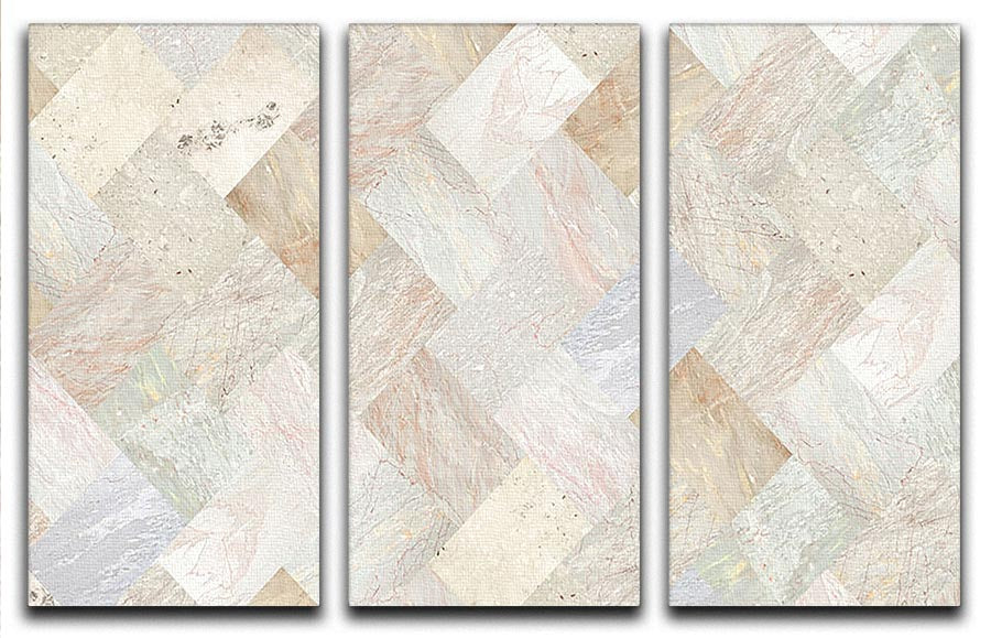 Neutral patterned marble 3 split panel canvas print showcasing elegant design for home decor.