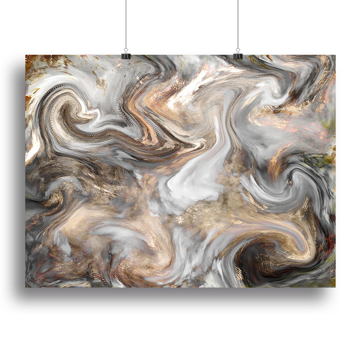 Neutral Stone Swirl Marble Canvas Print showcasing elegant abstract design with soft tones and intricate patterns.