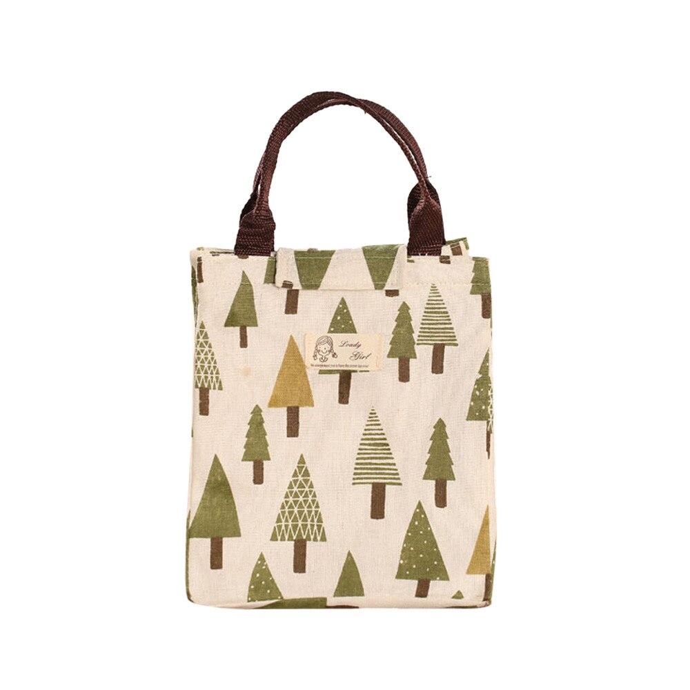 Stylish New Fashion Portable Lunch Bag made of canvas with insulated aluminum lining, perfect for picnics and daily meals.