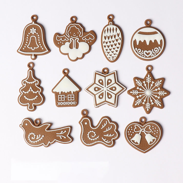 Gingerbread Man Christmas Tree Decoration, featuring a cute design made from PVC soft glue, perfect for festive holiday decor.
