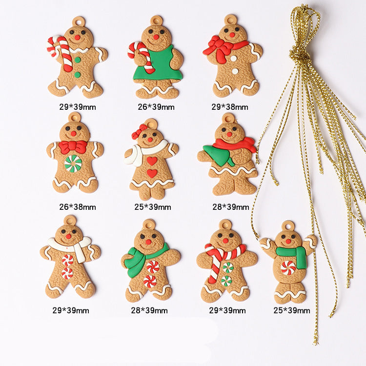Gingerbread Man Christmas Tree Decoration, featuring a cute design made from PVC soft glue, perfect for festive holiday decor.