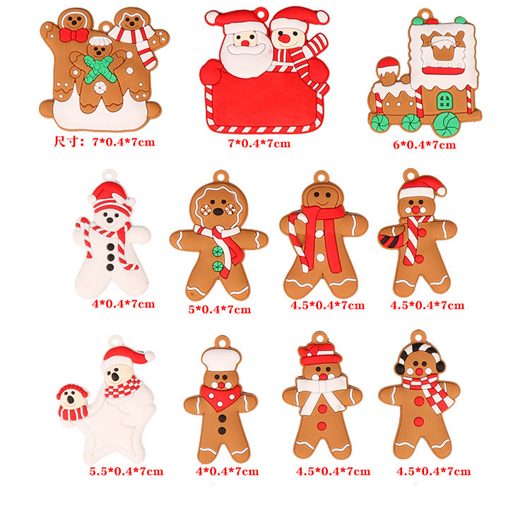 Gingerbread Man Christmas Tree Decoration, featuring a cute design made from PVC soft glue, perfect for festive holiday decor.