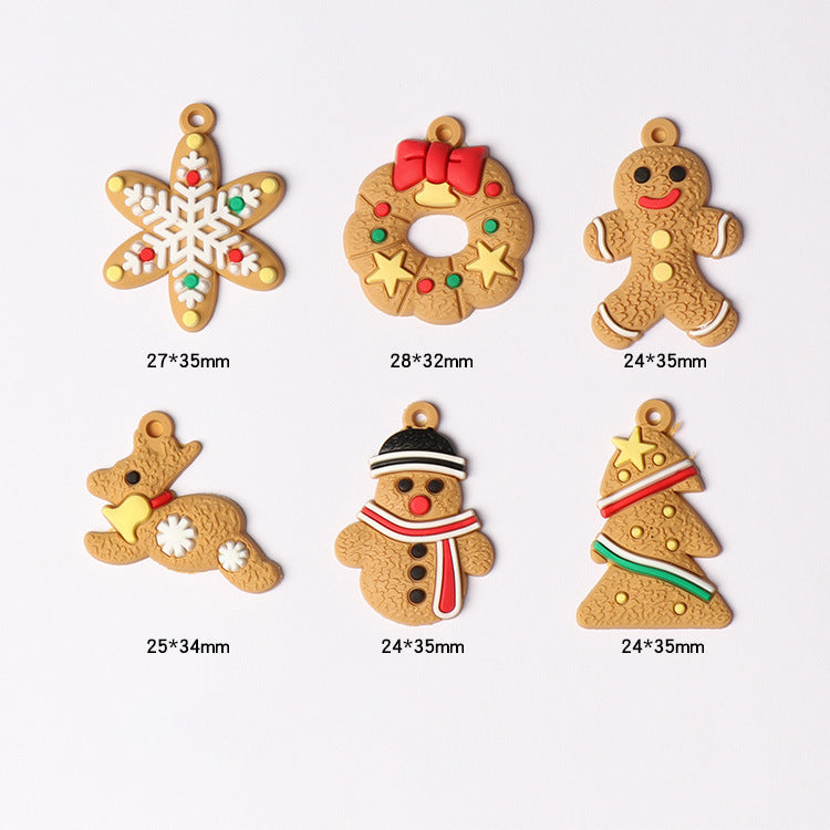 Gingerbread Man Christmas Tree Decoration, featuring a cute design made from PVC soft glue, perfect for festive holiday decor.
