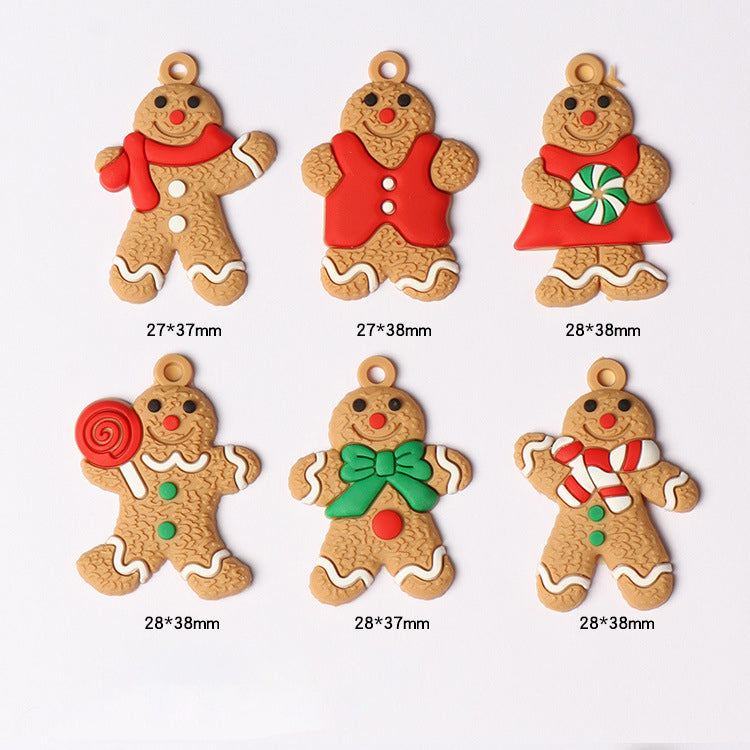 Gingerbread Man Christmas Tree Decoration, featuring a cute design made from PVC soft glue, perfect for festive holiday decor.