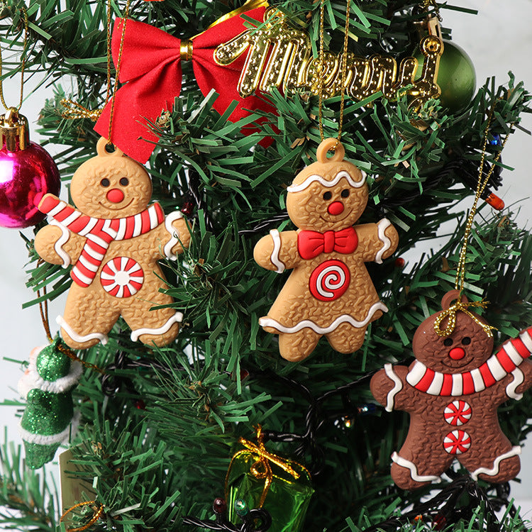 Gingerbread Man Christmas Tree Decoration, featuring a cute design made from PVC soft glue, perfect for festive holiday decor.