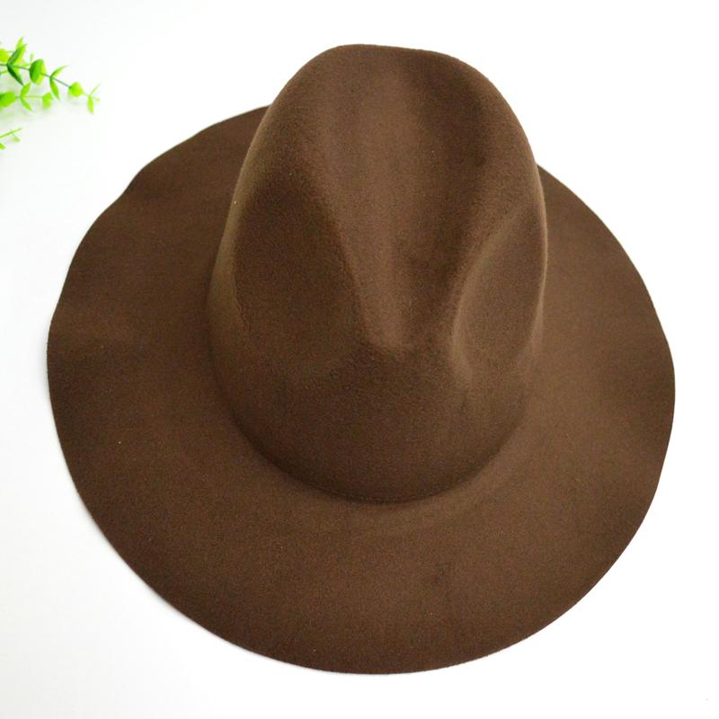 A stylish New Women Wool Felt Fedora Hat with a wide brim, available in multiple colors, showcasing its soft material and trendy design.