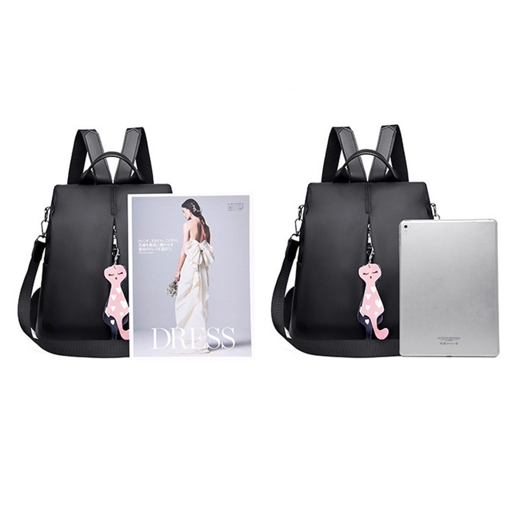 New Women's Anti-theft Backpack in solid color, made of durable Oxford cloth, featuring soft straps and spacious compartments for school and travel.