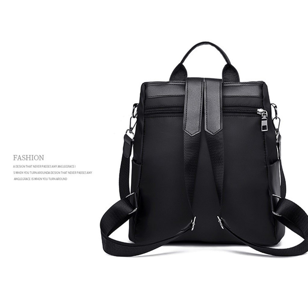 New Women's Anti-theft Backpack in solid color, made of durable Oxford cloth, featuring soft straps and spacious compartments for school and travel.