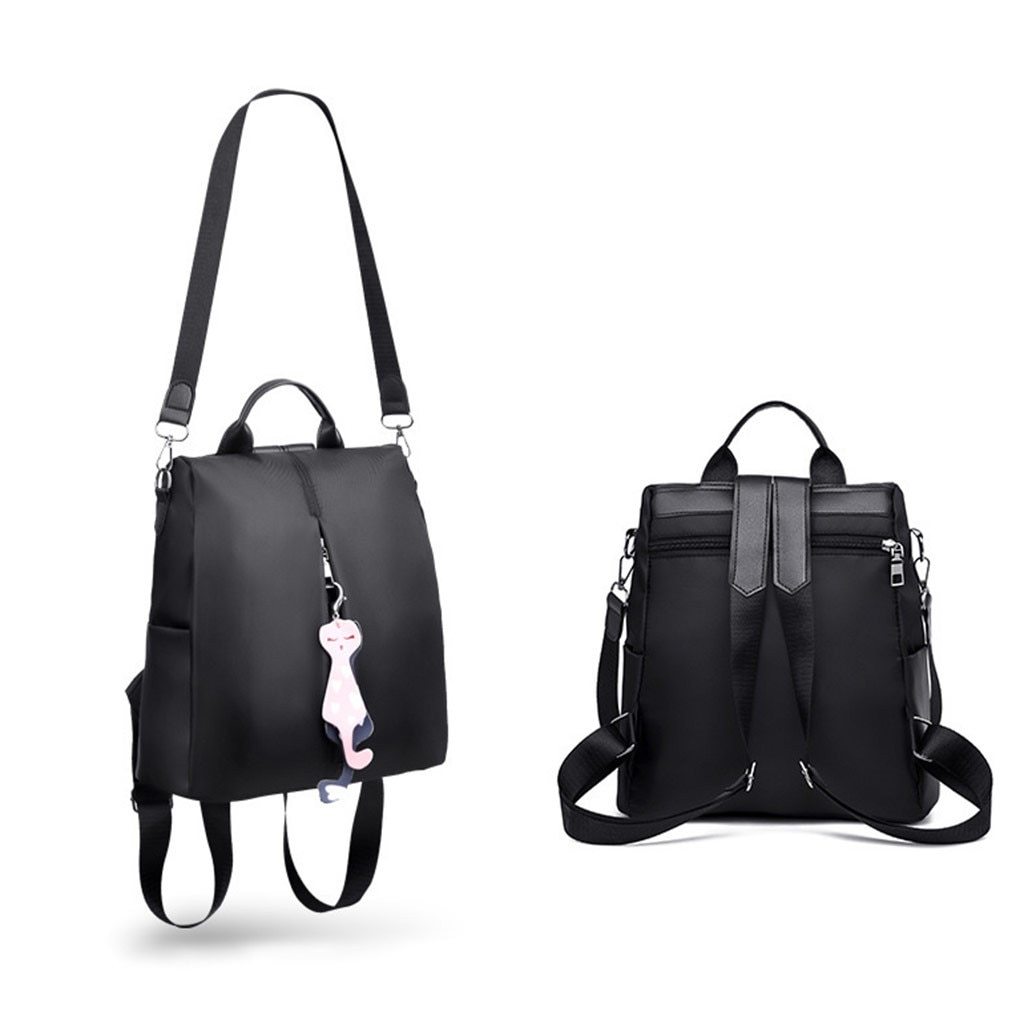 New Women's Anti-theft Backpack in solid color, made of durable Oxford cloth, featuring soft straps and spacious compartments for school and travel.