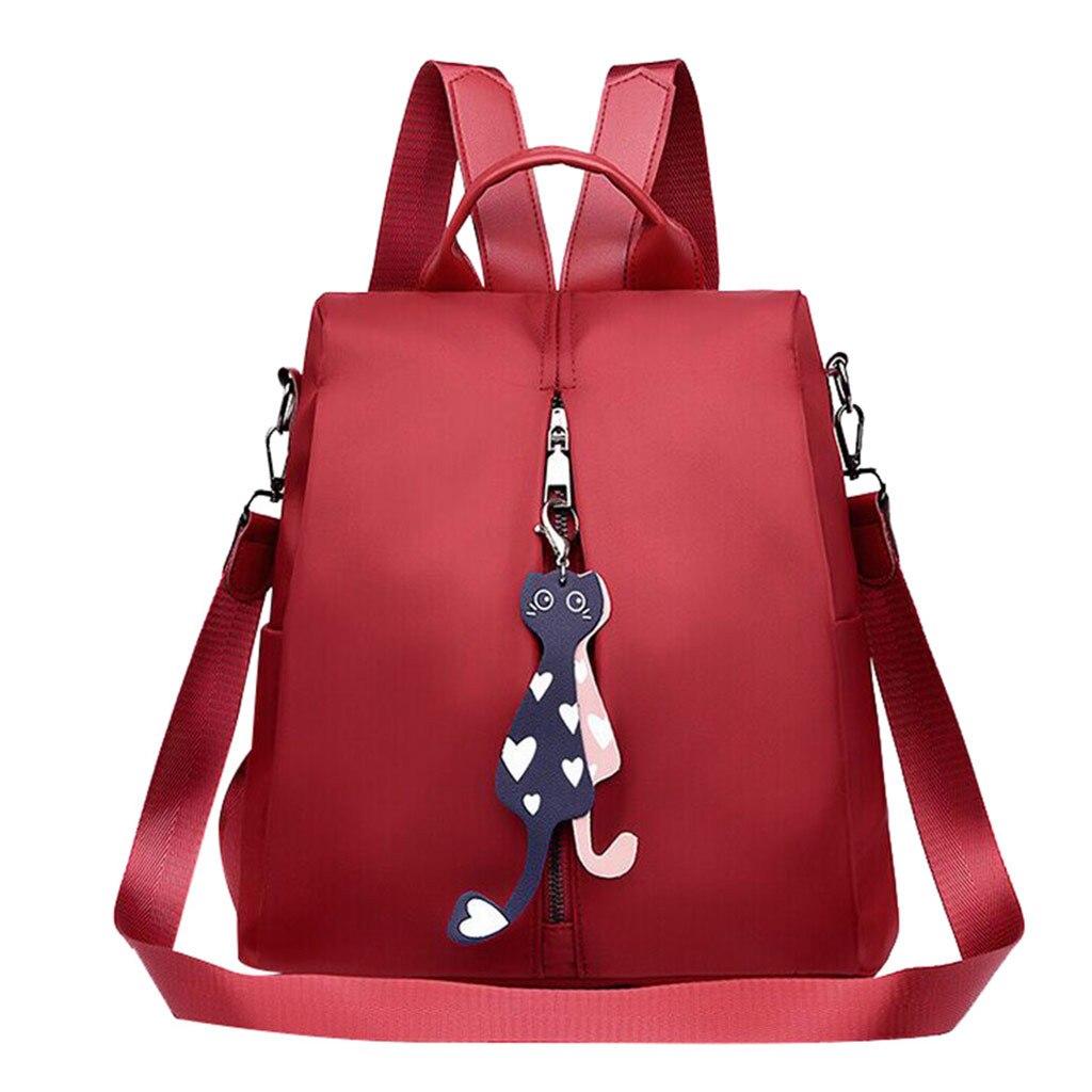 New Women's Anti-theft Backpack in solid color, made of durable Oxford cloth, featuring soft straps and spacious compartments for school and travel.