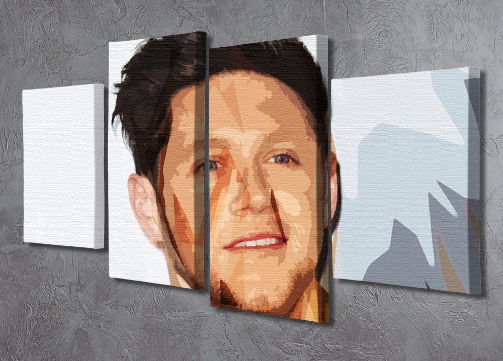 A vibrant 4-split canvas artwork featuring Niall Horan from One Direction, showcasing bold colors and dynamic design.