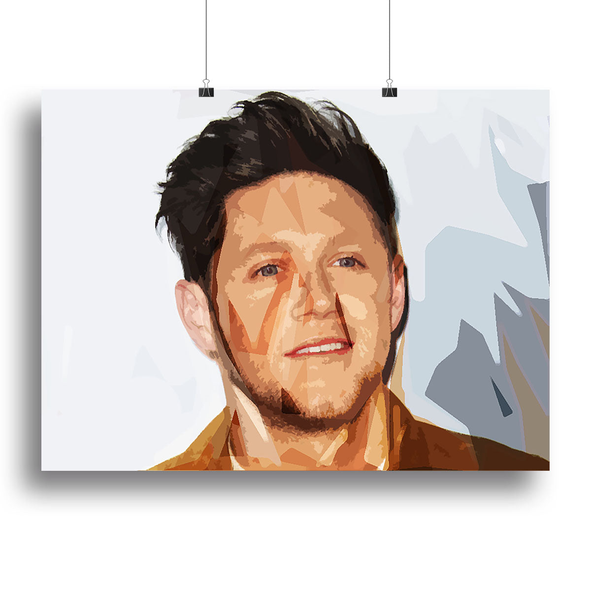 Vibrant pop art canvas print of Niall Horan from One Direction, showcasing bold colors and artistic design.