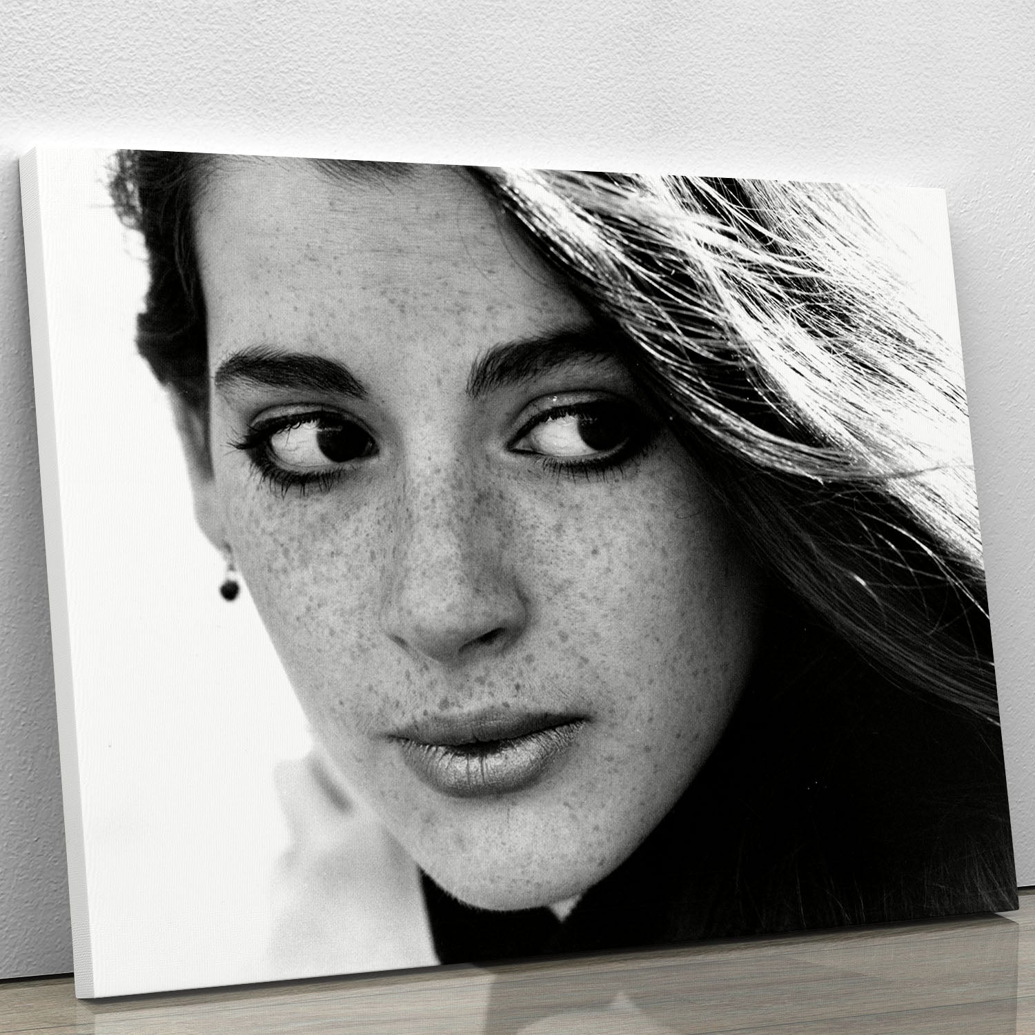 Canvas print of Nigella Lawson from 1983, showcasing her elegance and charm in a beautifully detailed artwork.