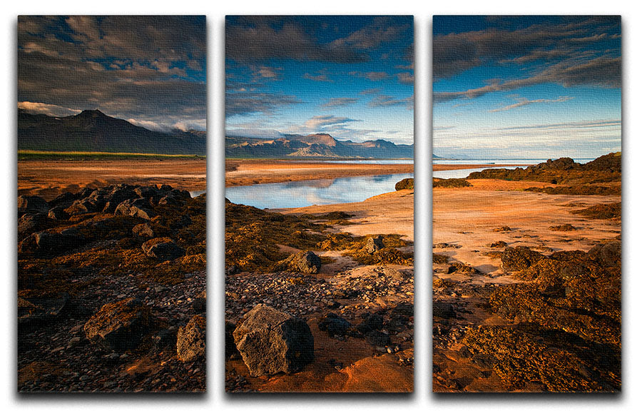 Night Lights 3 Split Panel Canvas Print featuring vibrant colors and captivating designs, perfect for home decor.