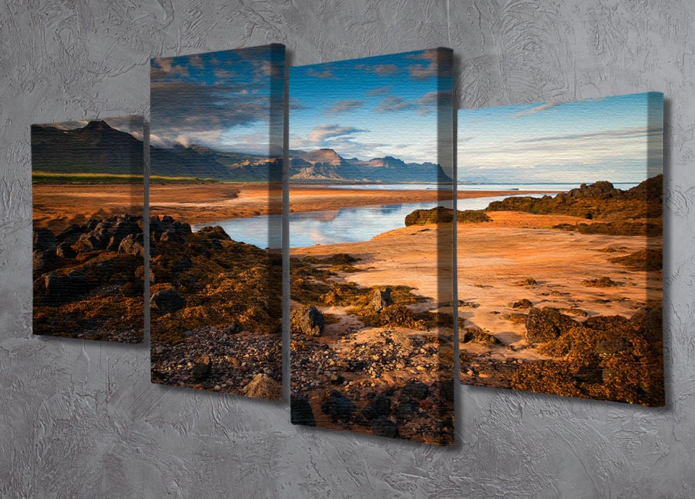 A beautiful 4-split canvas artwork featuring night lights, creating a serene and inviting atmosphere.