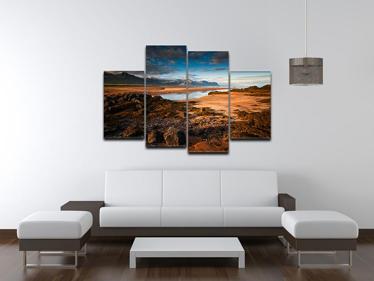A beautiful 4-split canvas artwork featuring night lights, creating a serene and inviting atmosphere.