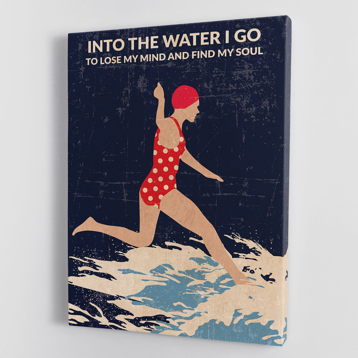 Night Swimmer canvas print featuring a serene and captivating design, perfect for modern decor.