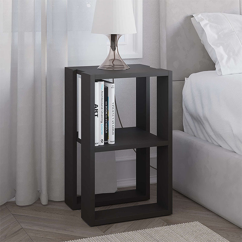 NOBLE Anthracite Nightstand, stylish side table with one shelf, measuring 34x30x55cm, made of durable melamine.