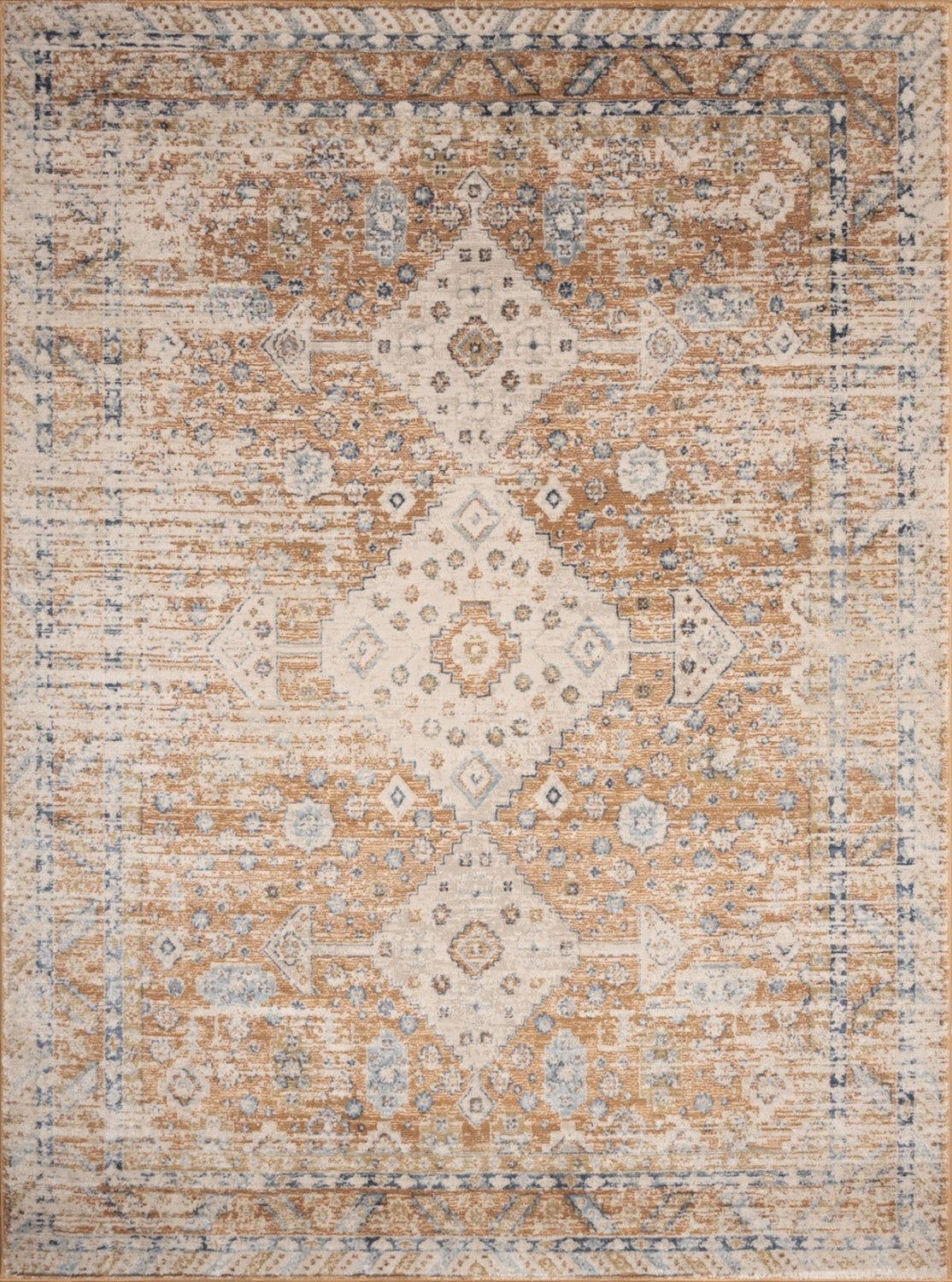 Noble Rust 7 ft. 10 in. x 10 ft. 3 in. area rug featuring a medallion pattern in rich rust color, perfect for enhancing home decor.