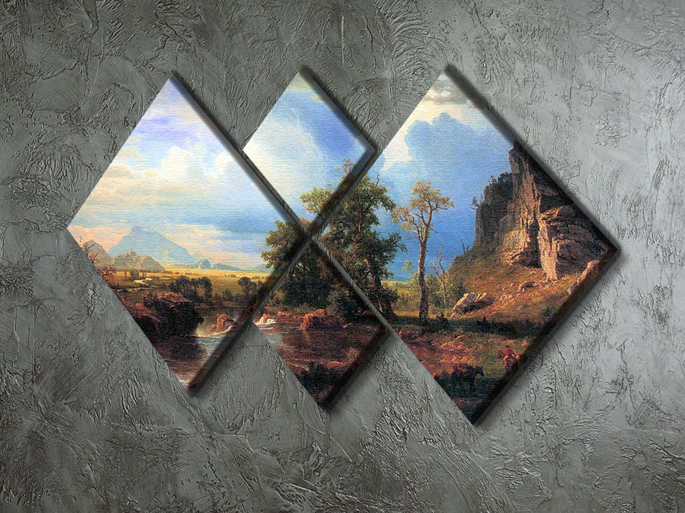 Northern Fork of the Plate Nebraska artwork by Bierstadt, featuring a 4-square multi-panel design with vibrant colors and intricate details.