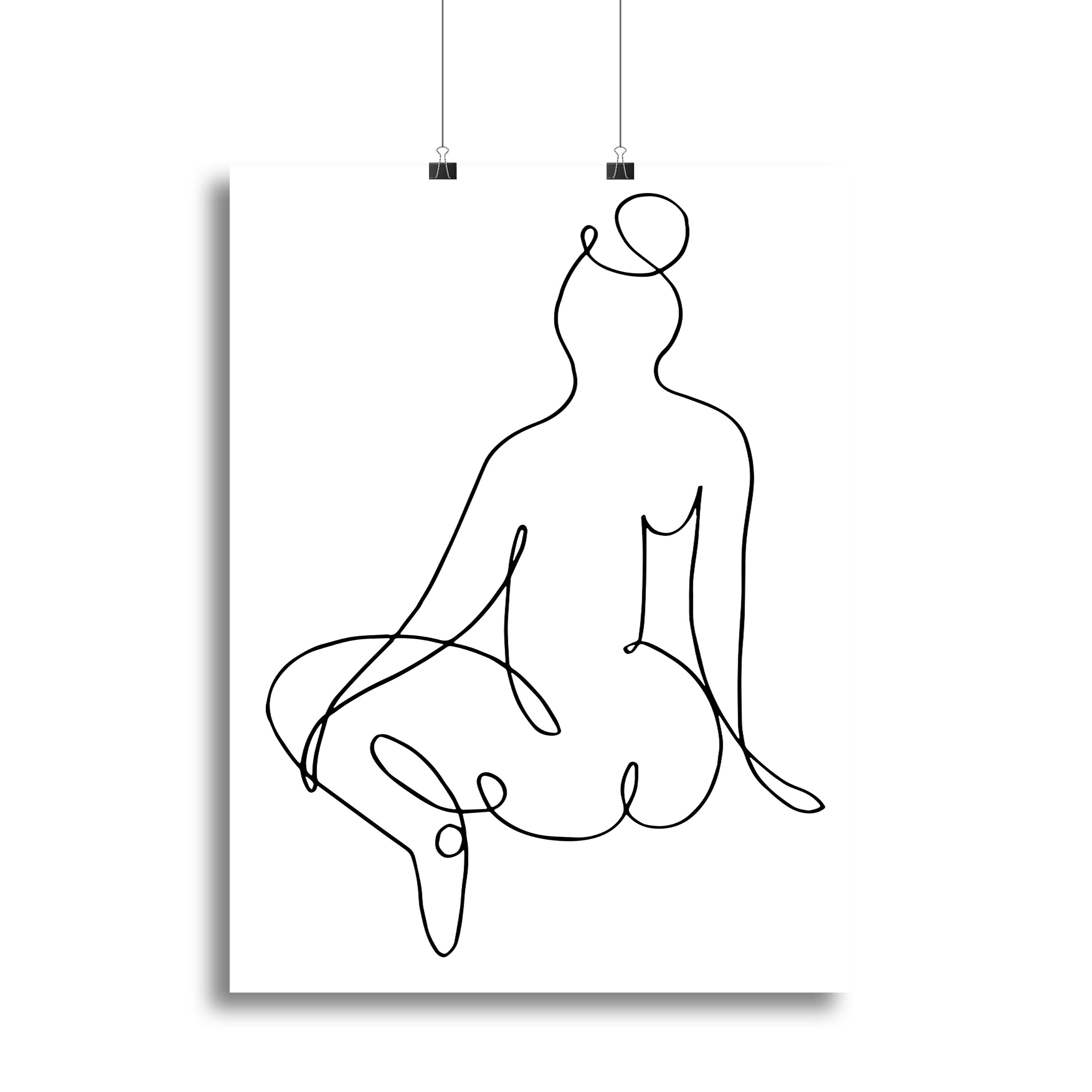 A beautiful Nude Back Canvas Print showcasing elegant minimalist art, perfect for home decor.