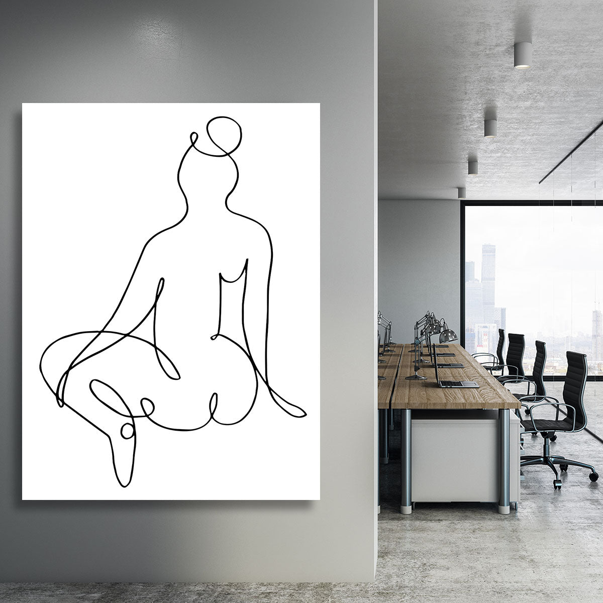 A beautiful Nude Back Canvas Print showcasing elegant minimalist art, perfect for home decor.