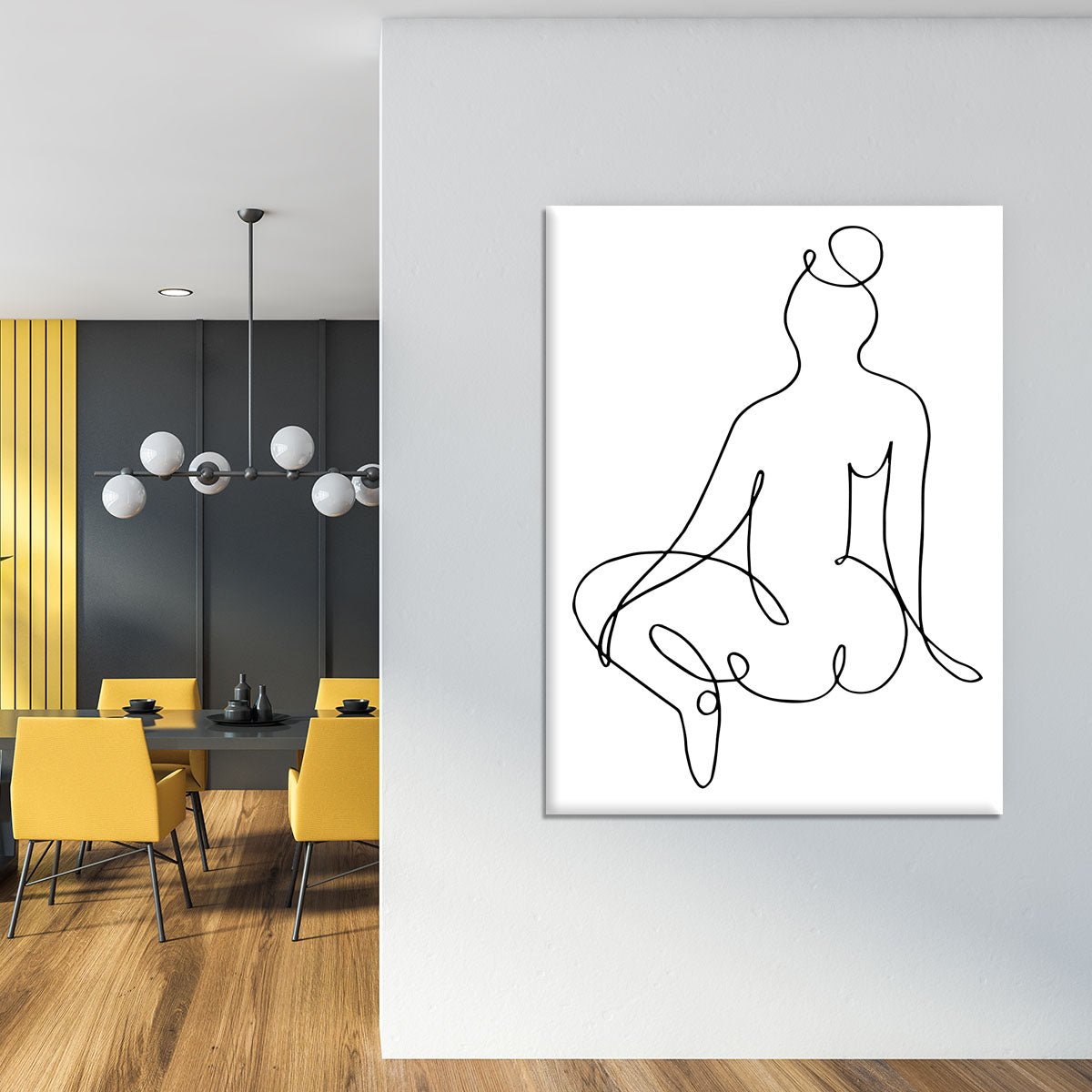 A beautiful Nude Back Canvas Print showcasing elegant minimalist art, perfect for home decor.