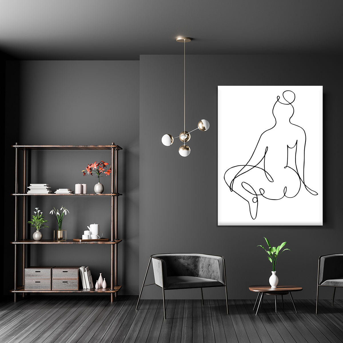 A beautiful Nude Back Canvas Print showcasing elegant minimalist art, perfect for home decor.