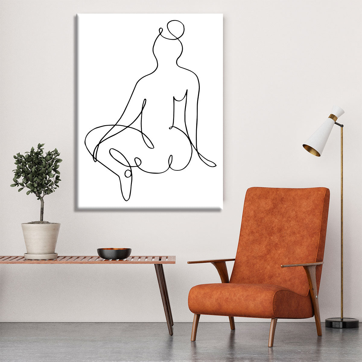 A beautiful Nude Back Canvas Print showcasing elegant minimalist art, perfect for home decor.