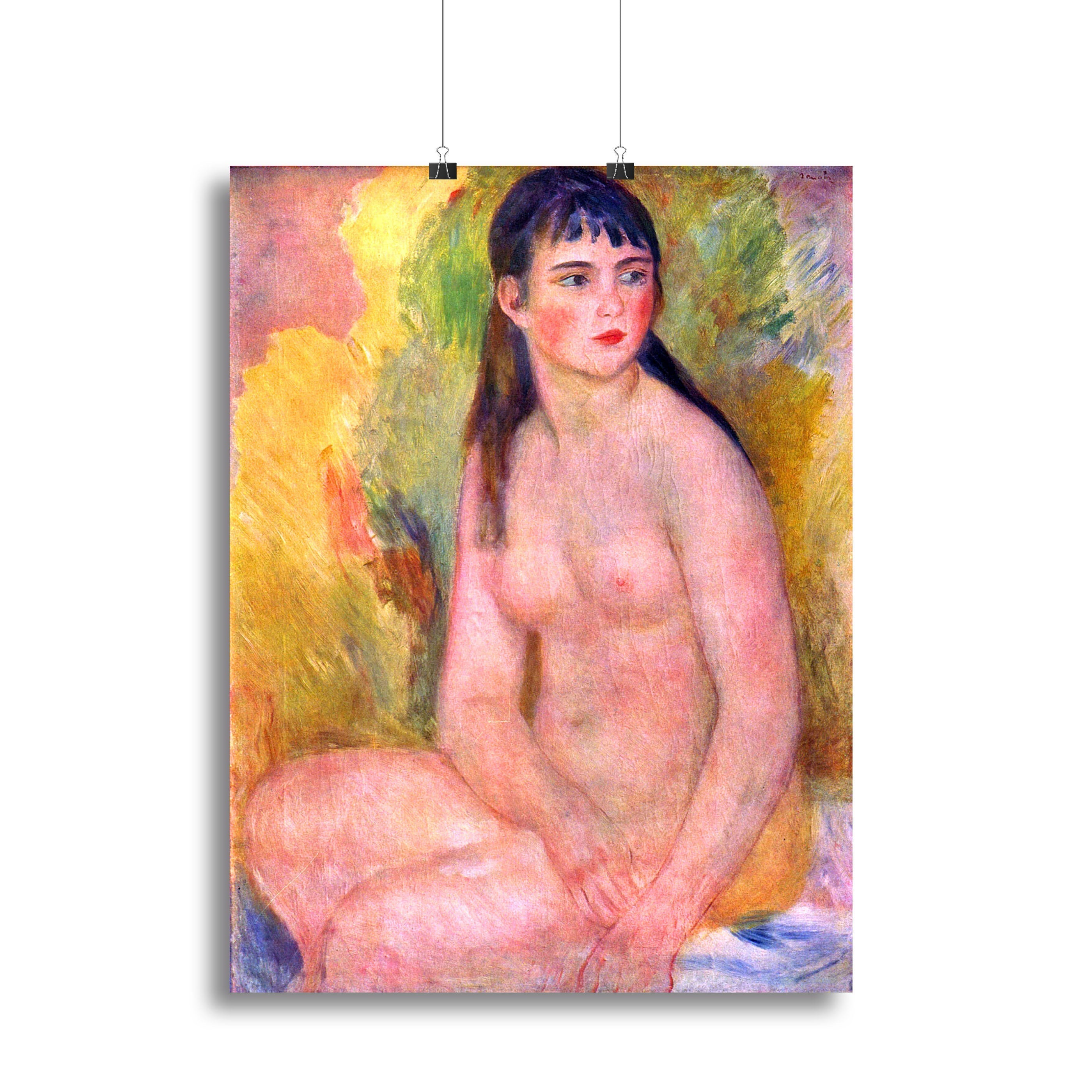 A beautiful canvas print of Renoir's Nude female artwork, showcasing soft colors and elegant brushwork.