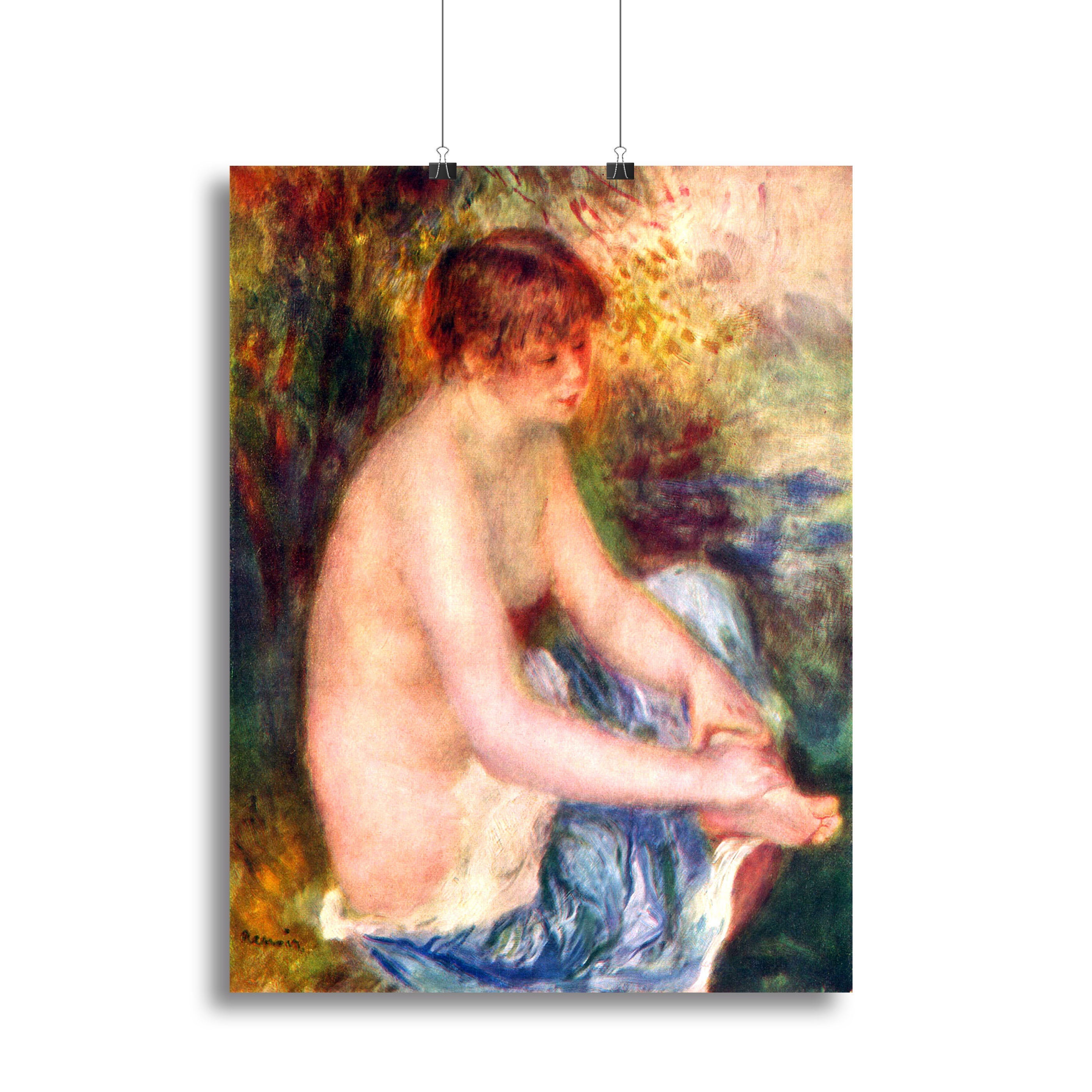 Canvas print of Nude in Blue by Renoir, showcasing soft brush strokes and vibrant colors, perfect for elegant home decor.