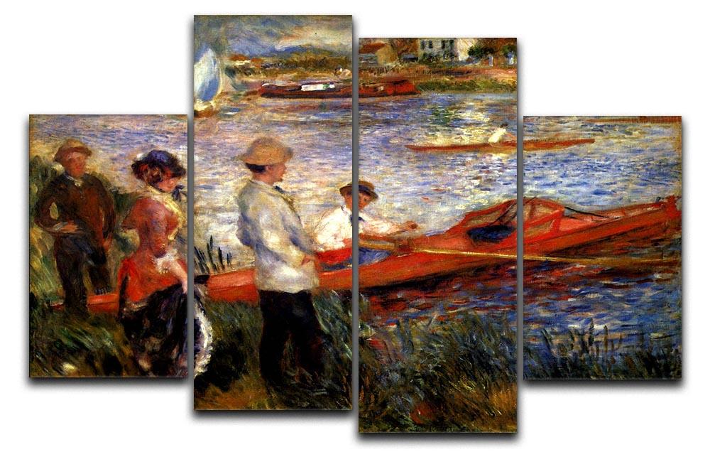 Oarsman of Chatou by Renoir, a 4 split panel canvas artwork showcasing vibrant colors and dynamic composition.