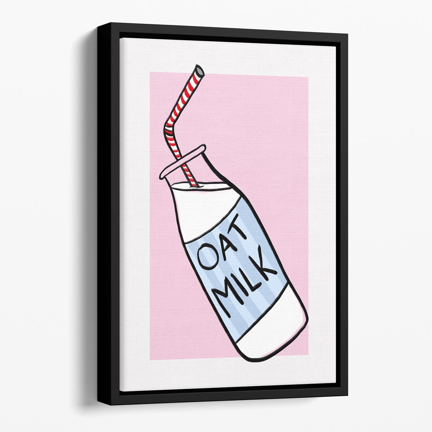Oat Milk Floating Framed Canvas featuring abstract design in elegant floating frame, perfect for home decor.