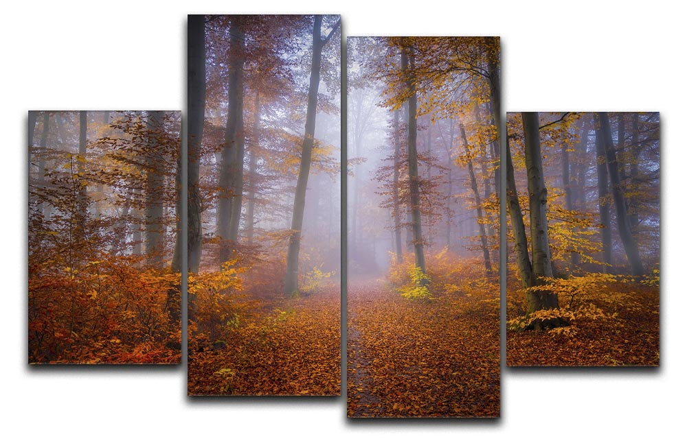 A beautiful 4-split canvas artwork featuring a dynamic design, perfect for enhancing any space.