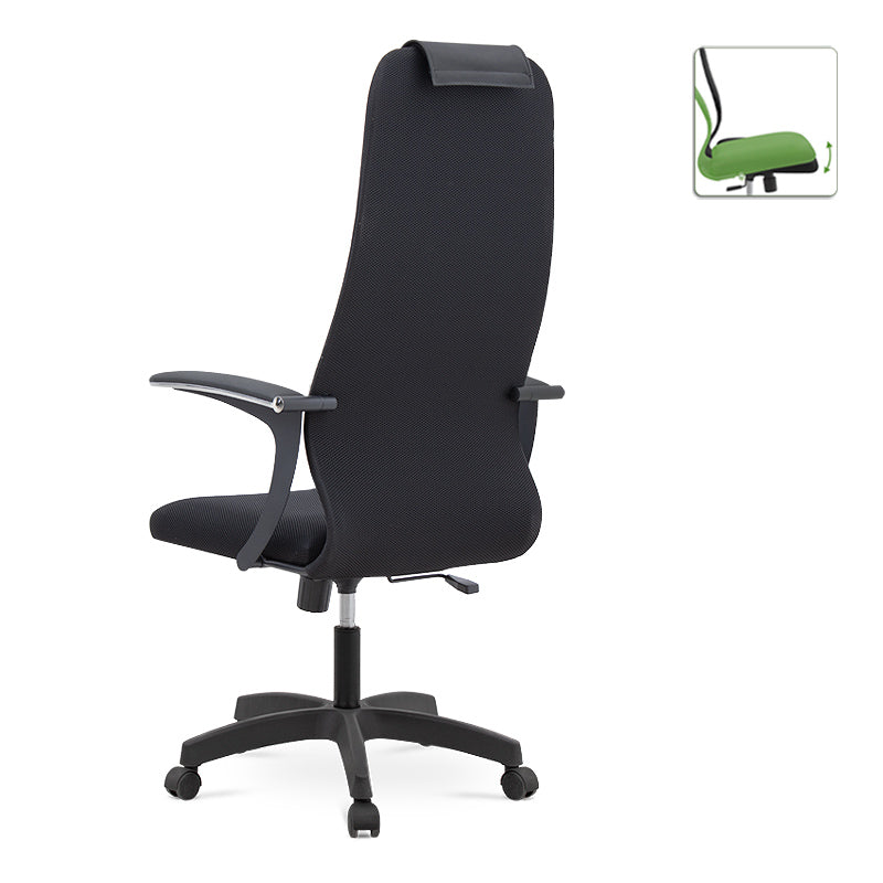 Office Chair MASTER Black with ergonomic design and double Mesh fabric, featuring adjustable height and comfortable headrest.